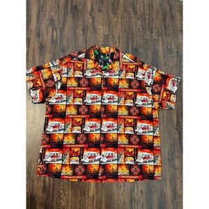 Moon Dog Shirt Co Men’s Shirt 3XL Handmade Fireman Firedepartment Short Sleeve